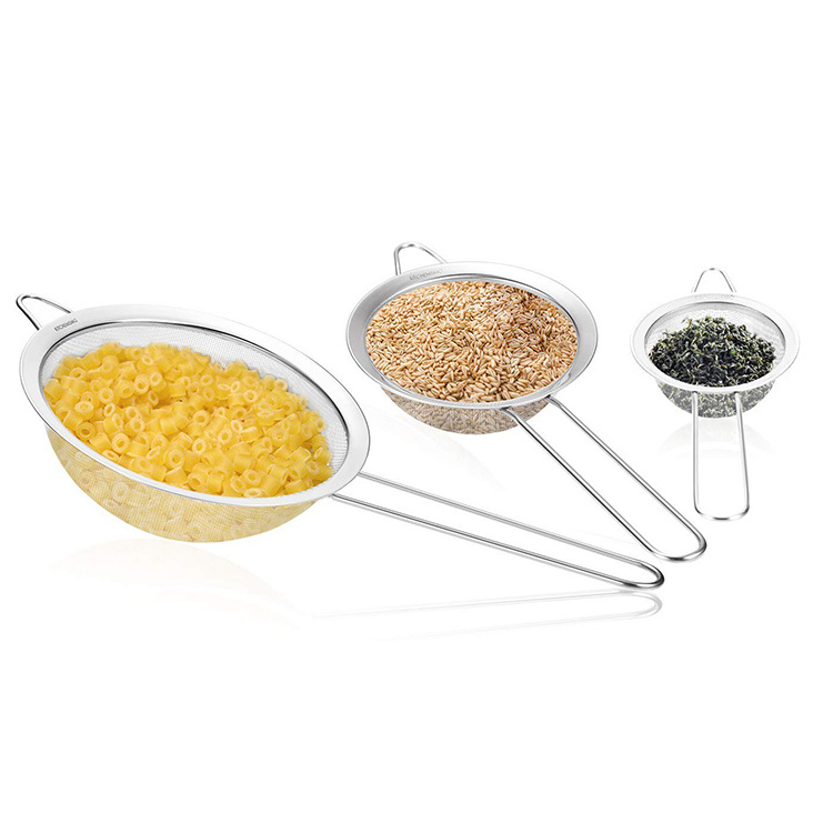 Premium Quality Fine Mesh Strainer Food Sieve Stainless Steel Sieve Mesh Colander