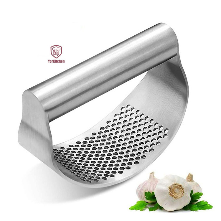 Kitchen Hand Held Garlic Chopper Ginger Stainless Steel Garlic Press Crusher