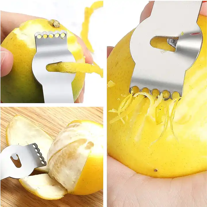 Stainless Steel Cheese Grater Lemon Zester with PP Handle