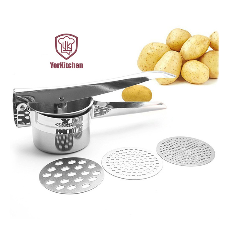 High quality fruit and vegetable tools stainless steel potato ricer masher