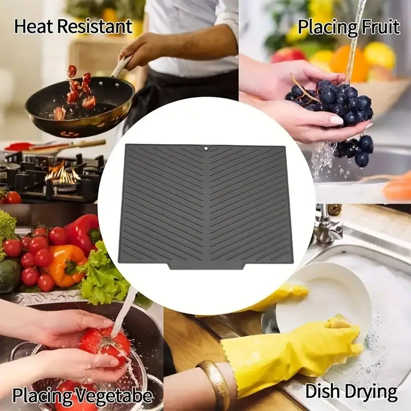 High Quality  Silicone Sink Pat Silicone Dish Drying Silicone Mat Non-slip Insulation Table Mats