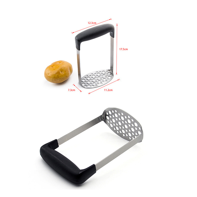 Stainless Steel Potato Masher Ergonomic Horizontal Handle Potato Grinder for Mashed Potatoes