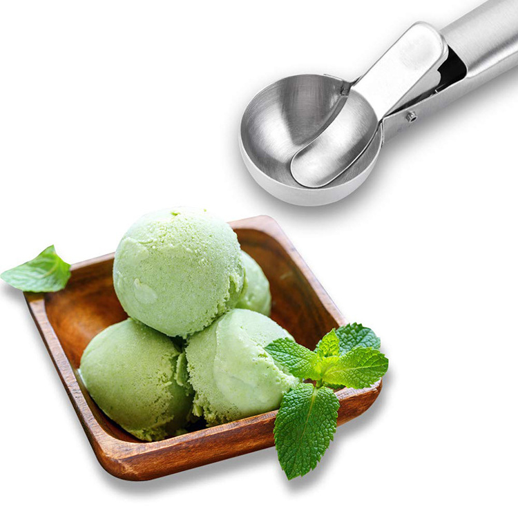 Stainless Steel Cookie Scoop  Ice Cream Scoop with Easy Trigger Dipper for Fruits Cookie Dough and Water Melon Spoon