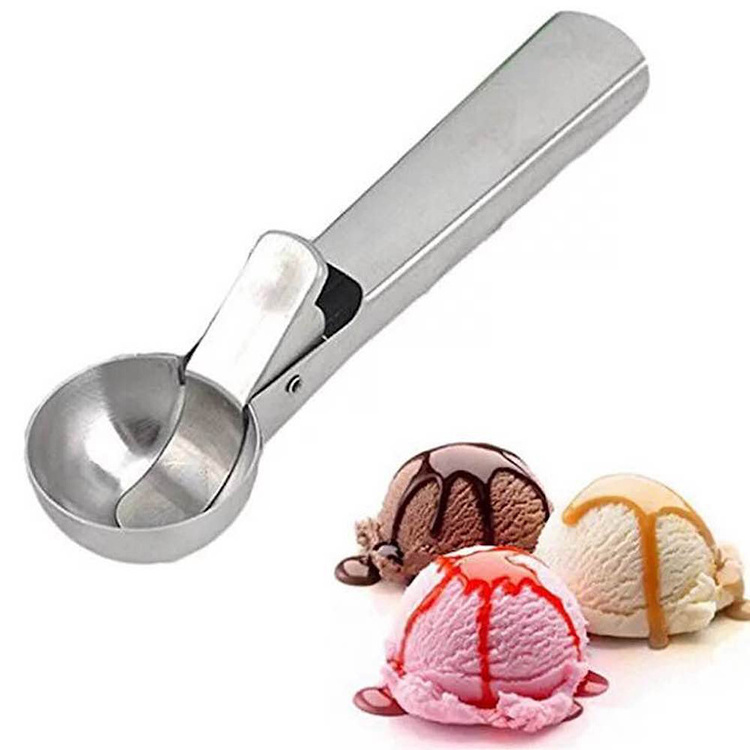 Stainless Steel Cookie Scoop  Ice Cream Scoop with Easy Trigger Dipper for Fruits Cookie Dough and Water Melon Spoon