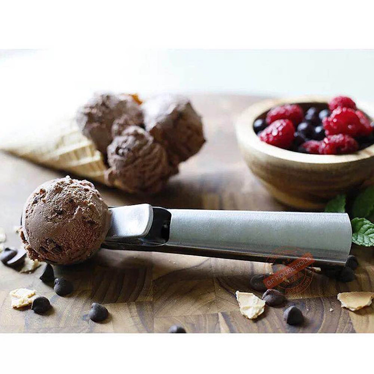 Stainless Steel Cookie Scoop  Ice Cream Scoop with Easy Trigger Dipper for Fruits Cookie Dough and Water Melon Spoon