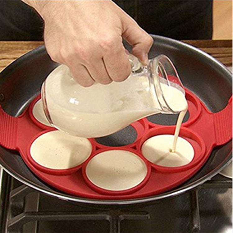 Silicone Pancake Mold 7 Cavity Eggs Mold Pastry Tools Fried Eggs Form Silicon Frying Pan For Eggs