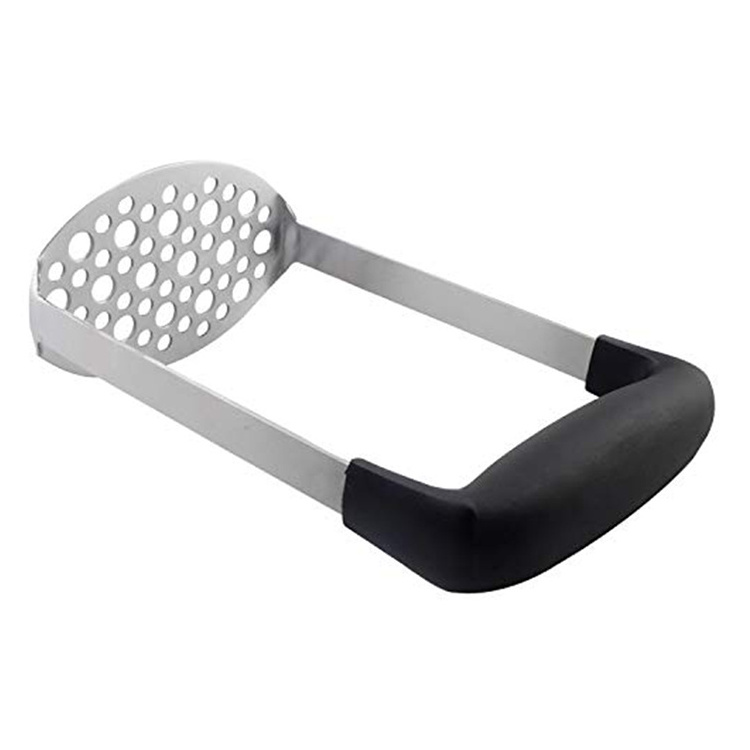 Stainless Steel Potato Masher Ergonomic Horizontal Handle Potato Grinder for Mashed Potatoes