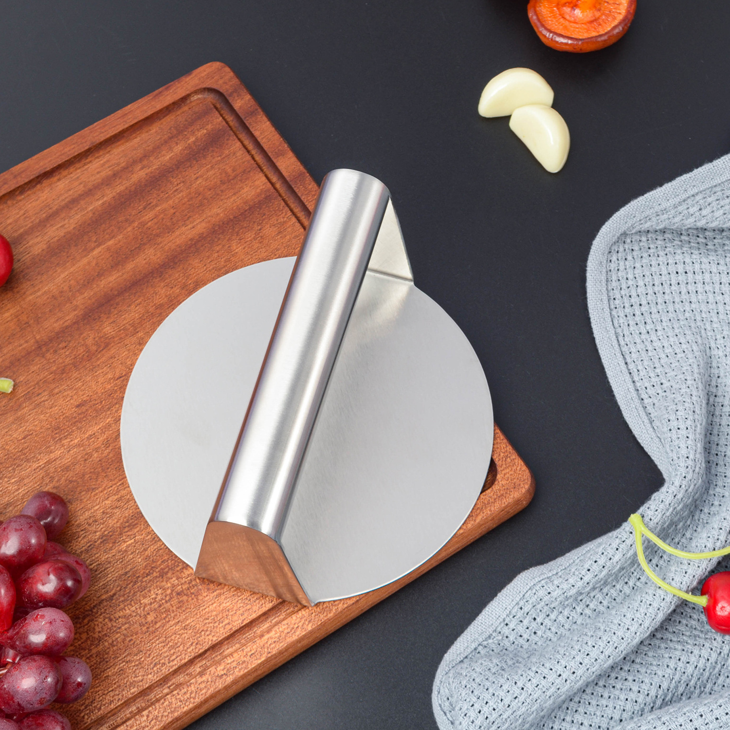 Eco-Friendly Wholesale 5.5 Inch Round Burger Smasher 304 Stainless Steel Burger Press Grill Press Griddle Accessories