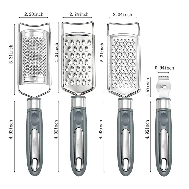 Stainless Steel Cheese Grater Lemon Zester with PP Handle