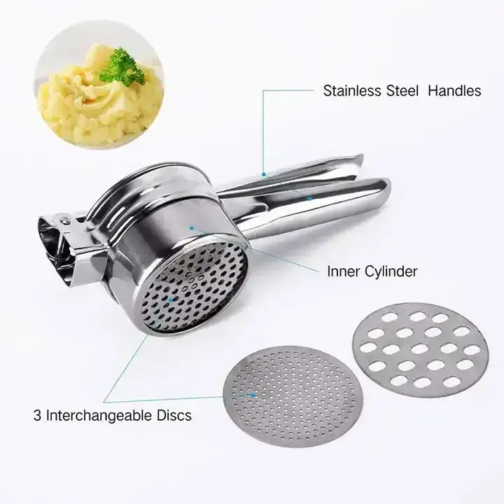 Potato Ricer Baby Strainer Fruit Masher and Food Press with Ergonomic Comfort Grip