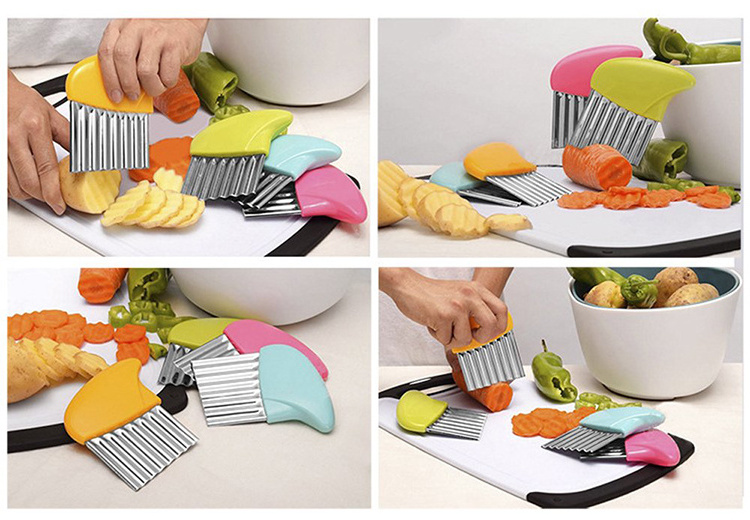 Stainless Steel Potato Crinkle Cutter Wavy Cutter Crinkle Chopper