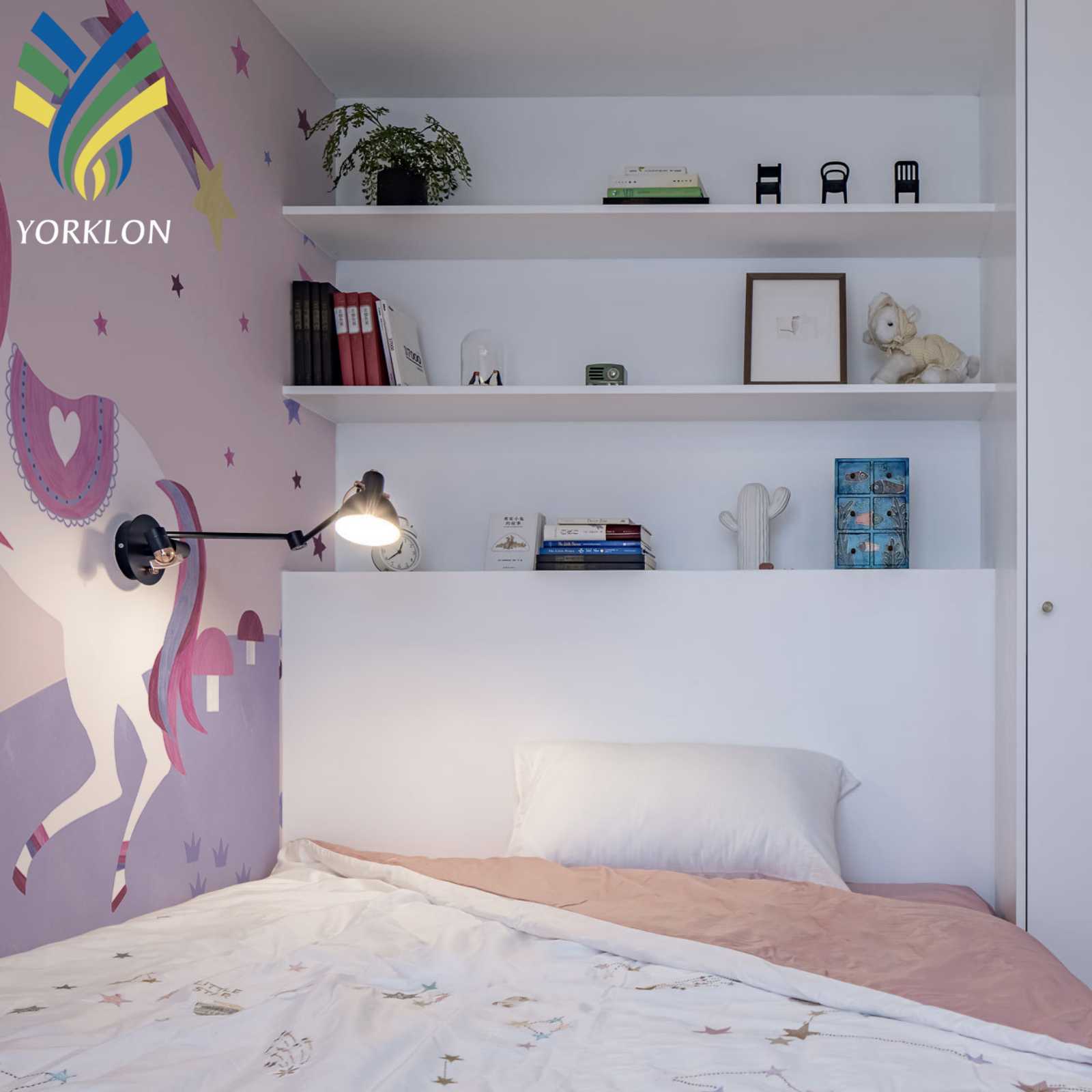 YKMK 092 Customized Mural Wall paper Pink 4D 3D Cartoon Wall Decoration Kids Baby Girls Bedroom Wallpaper