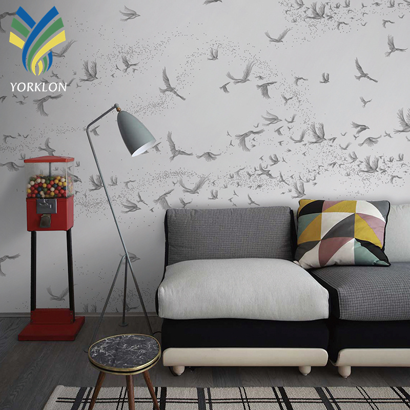 Customized Feather bird Wall Background Ceiling Mural Wall paper 3D Mural Wallpaper For Restaurant