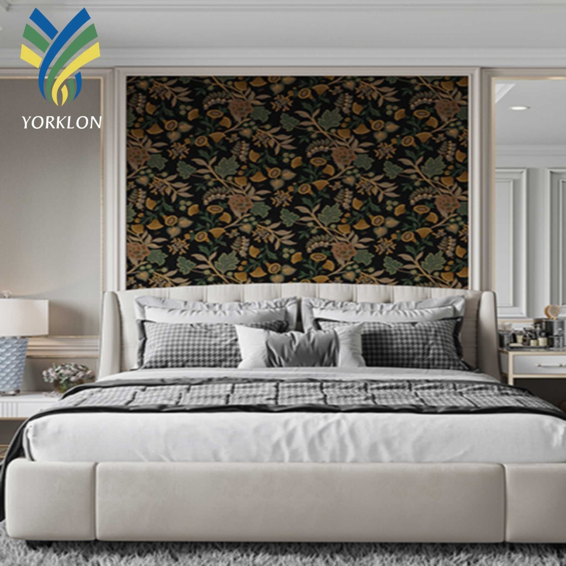 YF-SU 2 Graceful Flower PVC Wall Paper Rolls Decoration Green Leaves Leaf Tropical Wallpaper