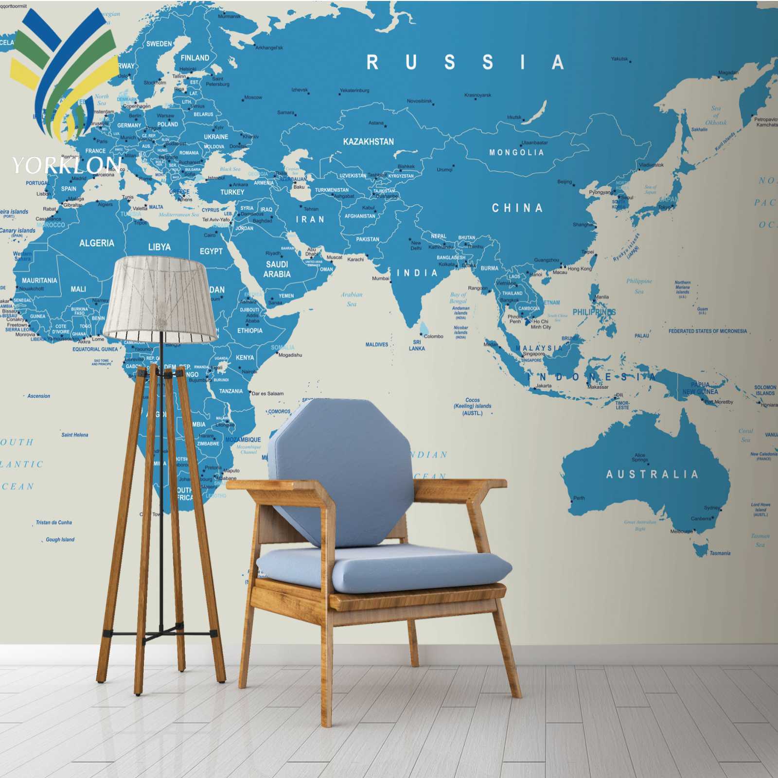 YKMM 180 Customized Wall Papers Room Home Decoration Mural  3D World Map Wallpaper