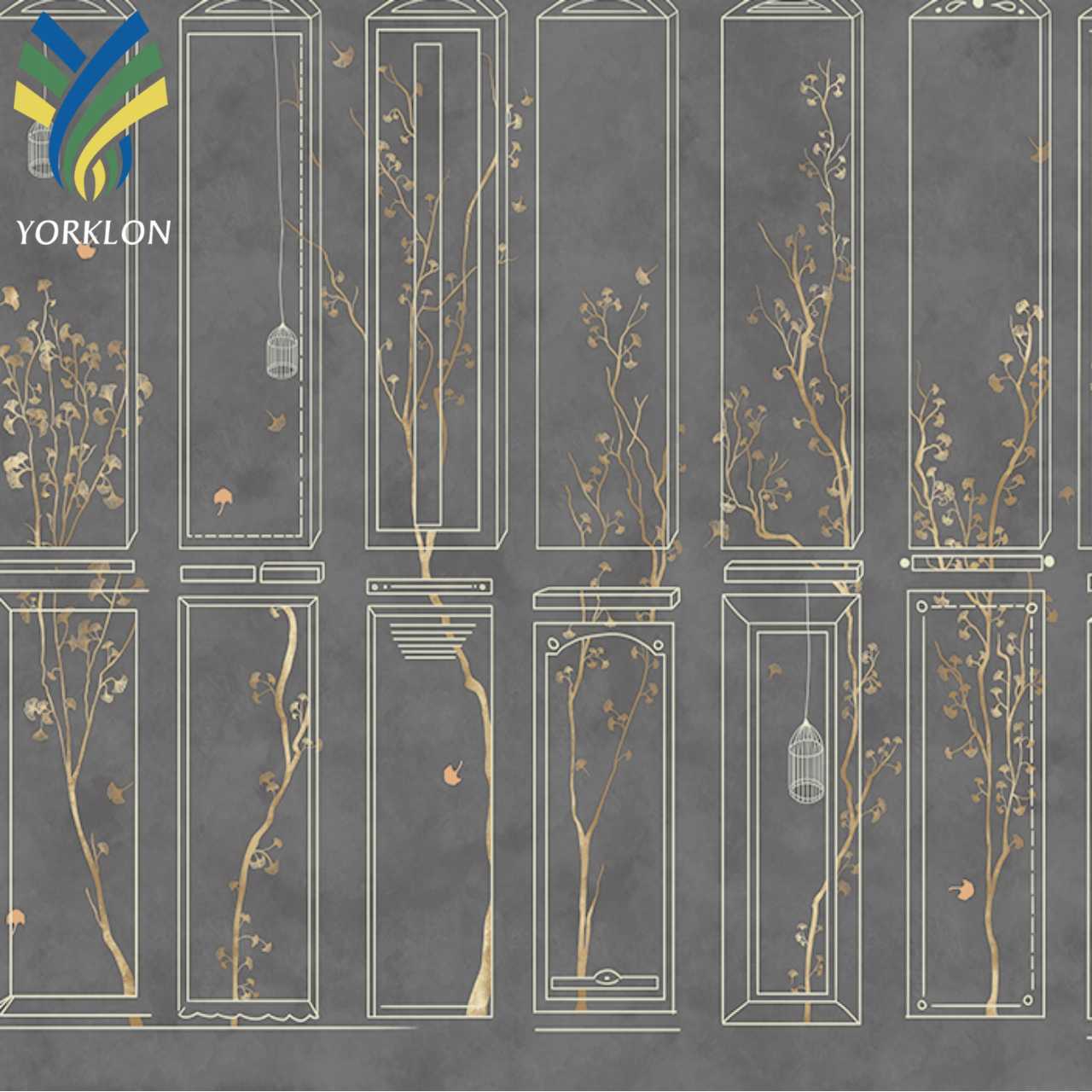 YKEAX 310 Luxury Green Birds Floral Wall Decor Chinese Living Room 3D 5D Chinoiseris Wallpaper Mural