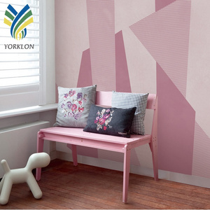 YKEAX 011 Modern Geometric Pink Vinyl 3D Home Decoration Kids Mural Wallpaper For Girls Room