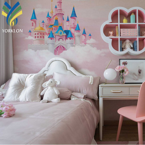 Children Room Decoration Wall Paper Backgrounds Home Decoration Pink Sky 3D Mural Wallpaper For Girls Kids Room Decoration