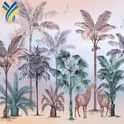 YKEAX 407 Wall Paper Decor Forest Plants 3D Background Jungle Deer Mural Wallpaper