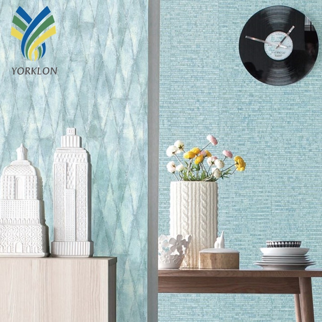 VK2 Home Decoration Waterproof Black Gold 3D Embossed Brick PVC Material Wall paper Roll Vinyl Wallpaper