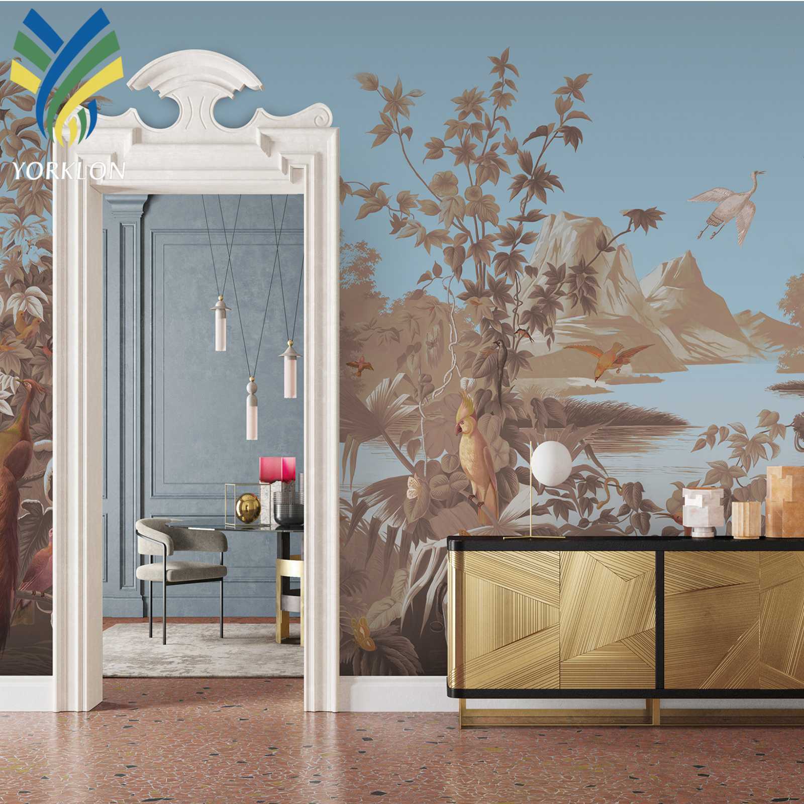 YKML 146 3D Mural Wallpaper Modern Living Room Landscape Tree Custom 3D Forest Wallpaper Wall Mural