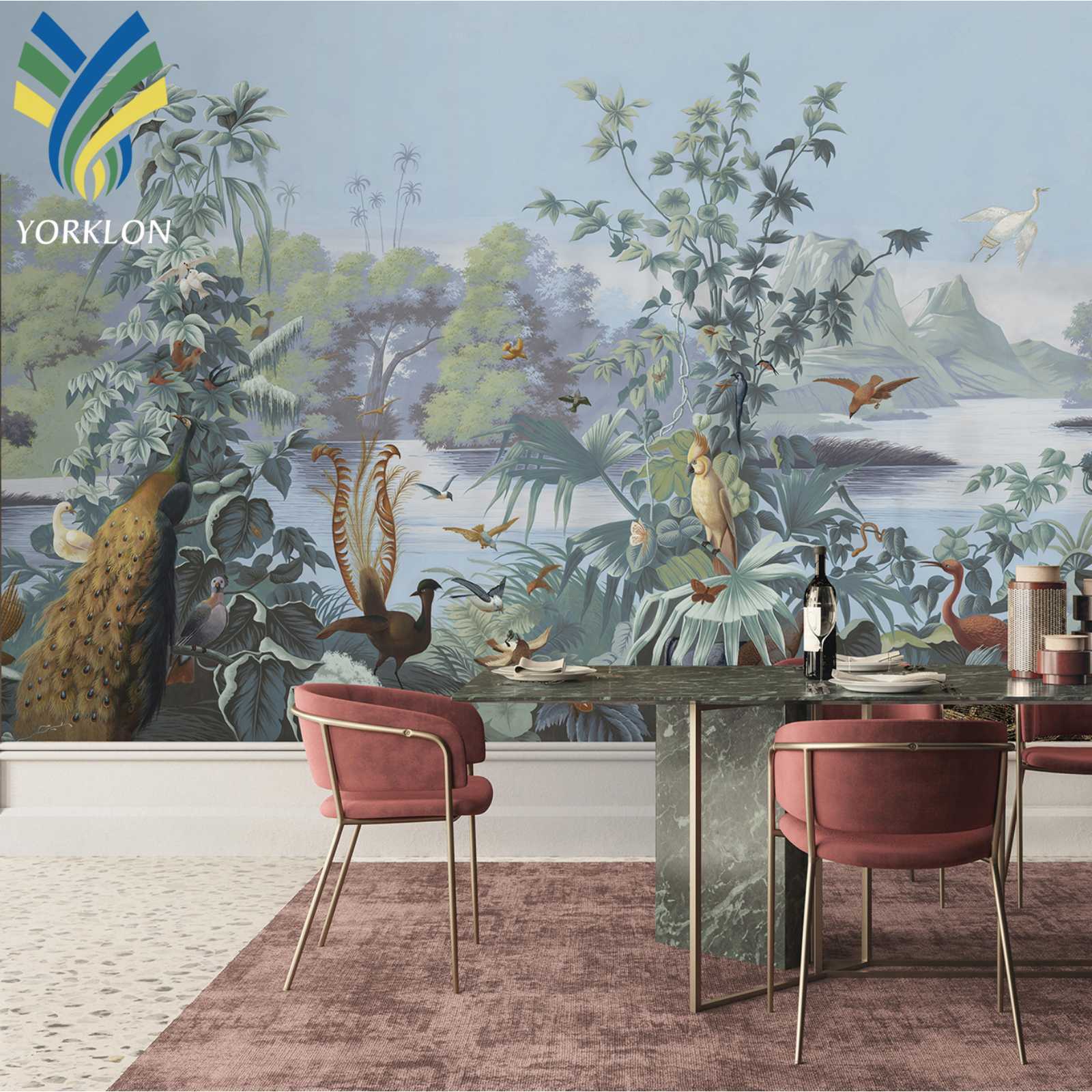 YKML 146 3D Mural Wallpaper Modern Living Room Landscape Tree Custom 3D Forest Wallpaper Wall Mural