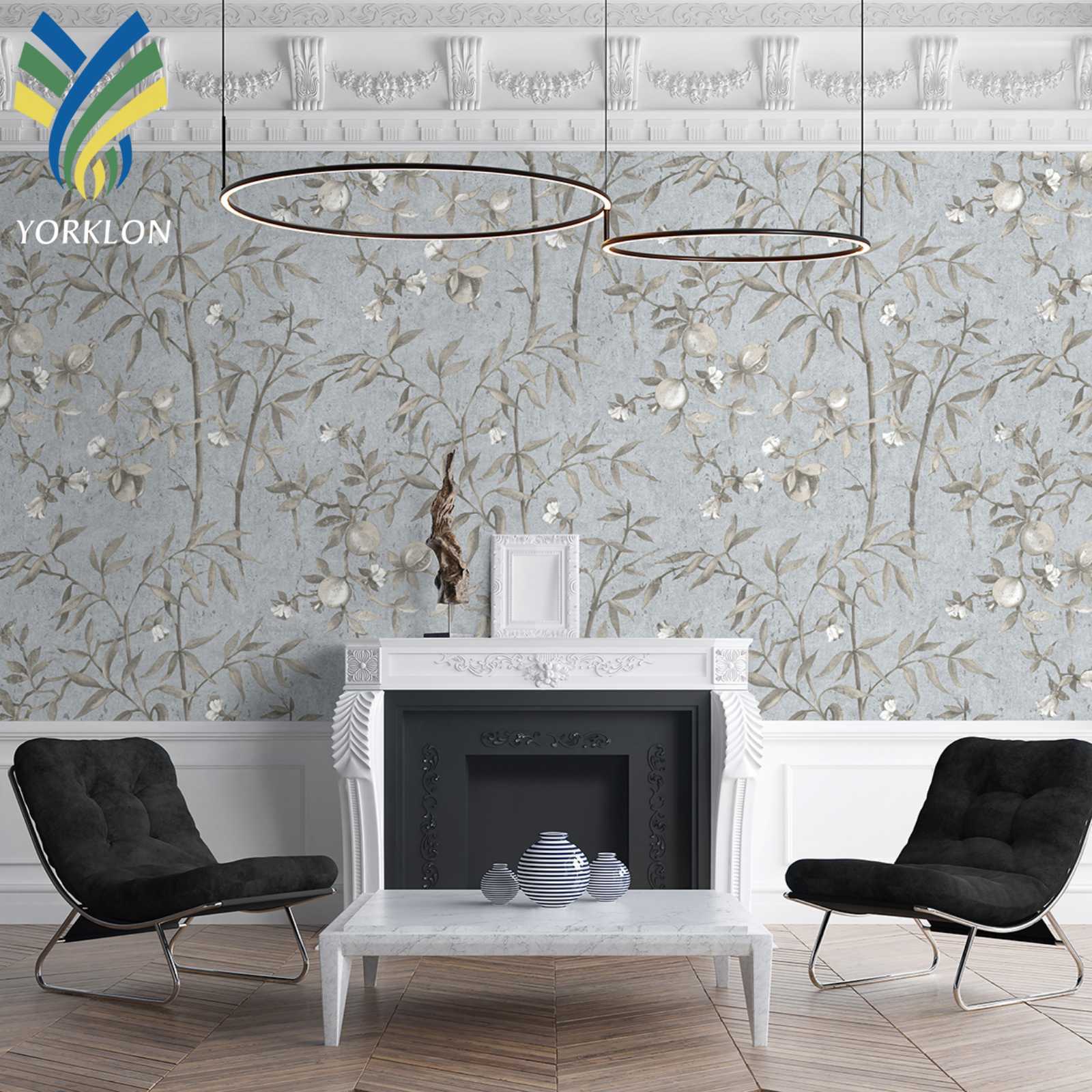 YF-CN 4 Modern Waterproof 3D Bathroom Room Home Decoration Nature Flower Wall paper Chinoiserie Mural Wallpaper For Wall