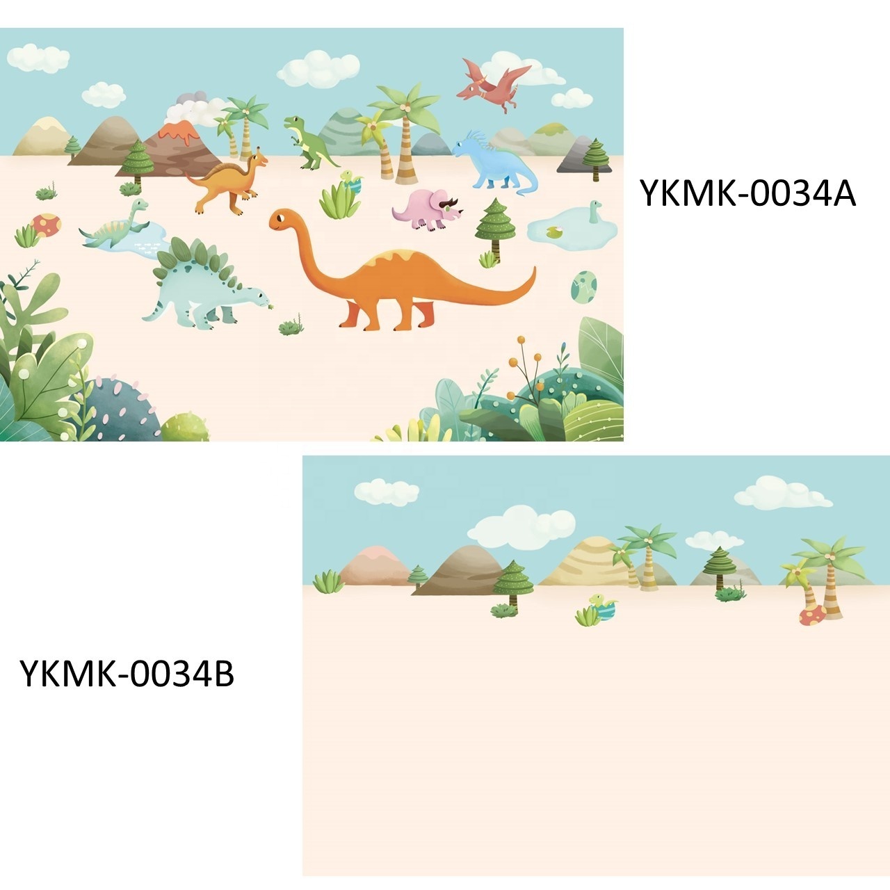 YKMK 0034 New Custom Children Room Decoration Wallpaper Dinosaur Boy Bedroom Kids Wallpaper Modern 100% Customized Product