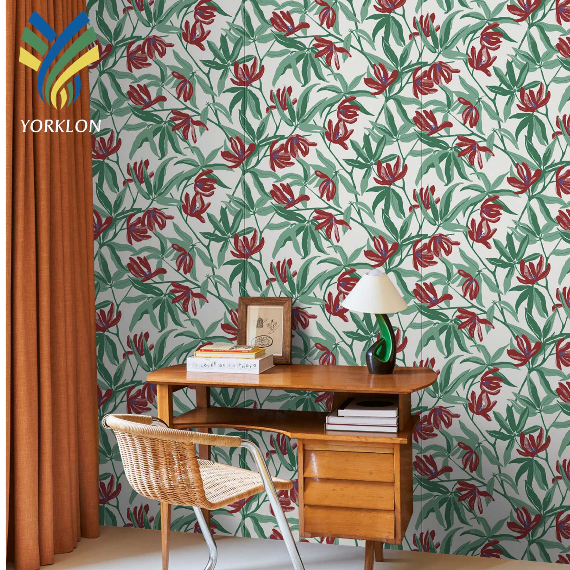 2024 Custom Printing Flower Plant Canvas Removable Self Adhesive Peel And Stick Wall Paper 3D Mural Wallpaper