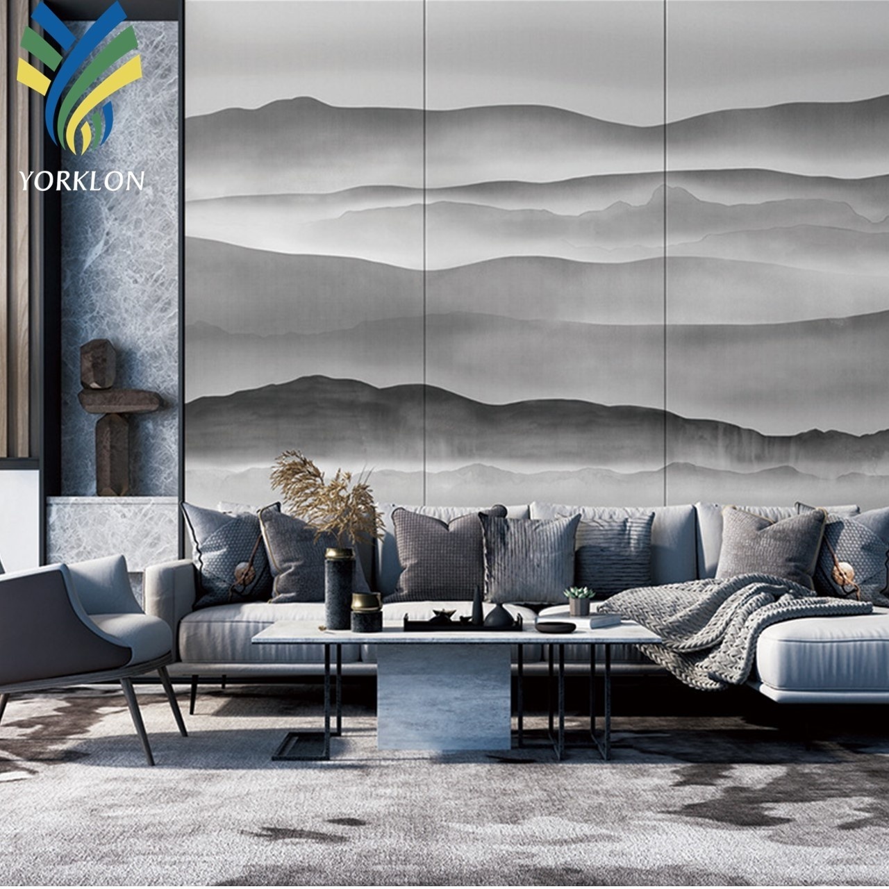 YKEAX 044 Customized 3D Home Decoration Living Room Bedroom Chinoiserie Hand Painted Wallpaper Murals