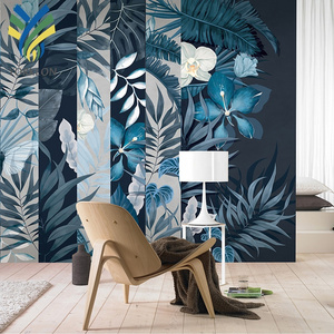 YKMP 041 2023 New Design Modern Blue Flower Decoration Wall Murals Wallpaper 3D Interior Decoration