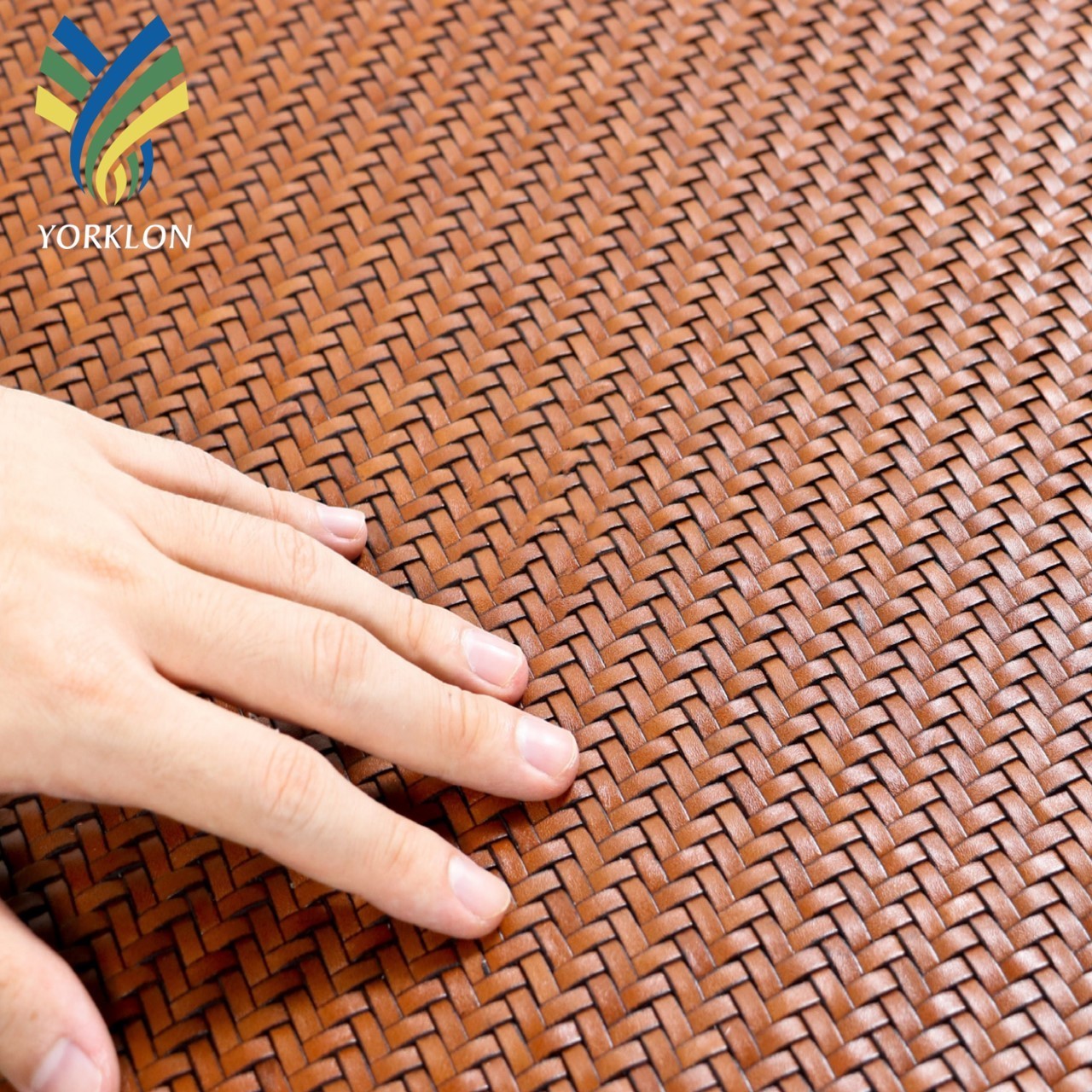 YT224 genuine leather woven leather for luxury home interior wall and hotel upholstery wall decoration