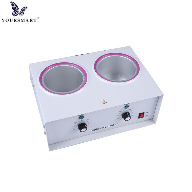 Factory Hot Sale 14 oz 17oz double pots Sugar Depilatory Can Wax Warmer Machine Sugar Soft Canned Wax warmer heater