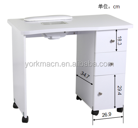 High quality nail bar tables with  darft fan professional nail technician tables for beauty salon