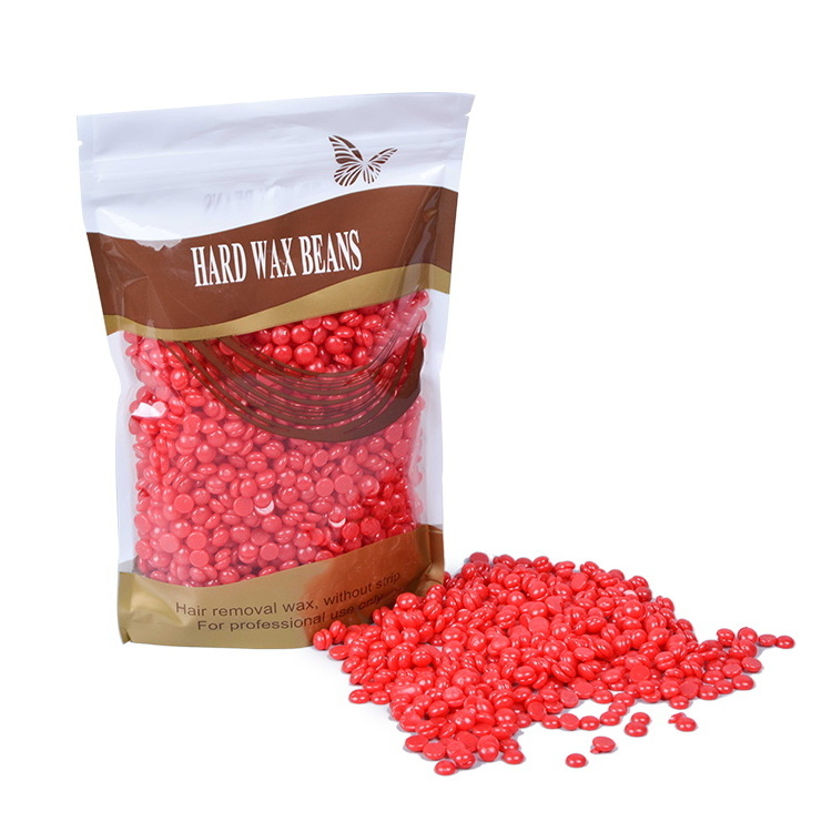 Factory hot Selling 500g Private Label Depilatory Hair Removal Hard Wax Beans No Strip Depilatory Hot Film Brazilian Bikini Hair