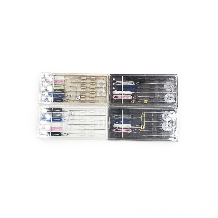 Travel and hotel use disposable portable mini sewing kit with threader