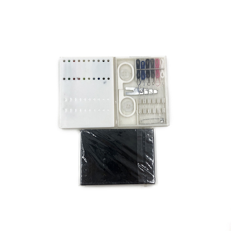 Travel and hotel use disposable portable mini sewing kit with threader