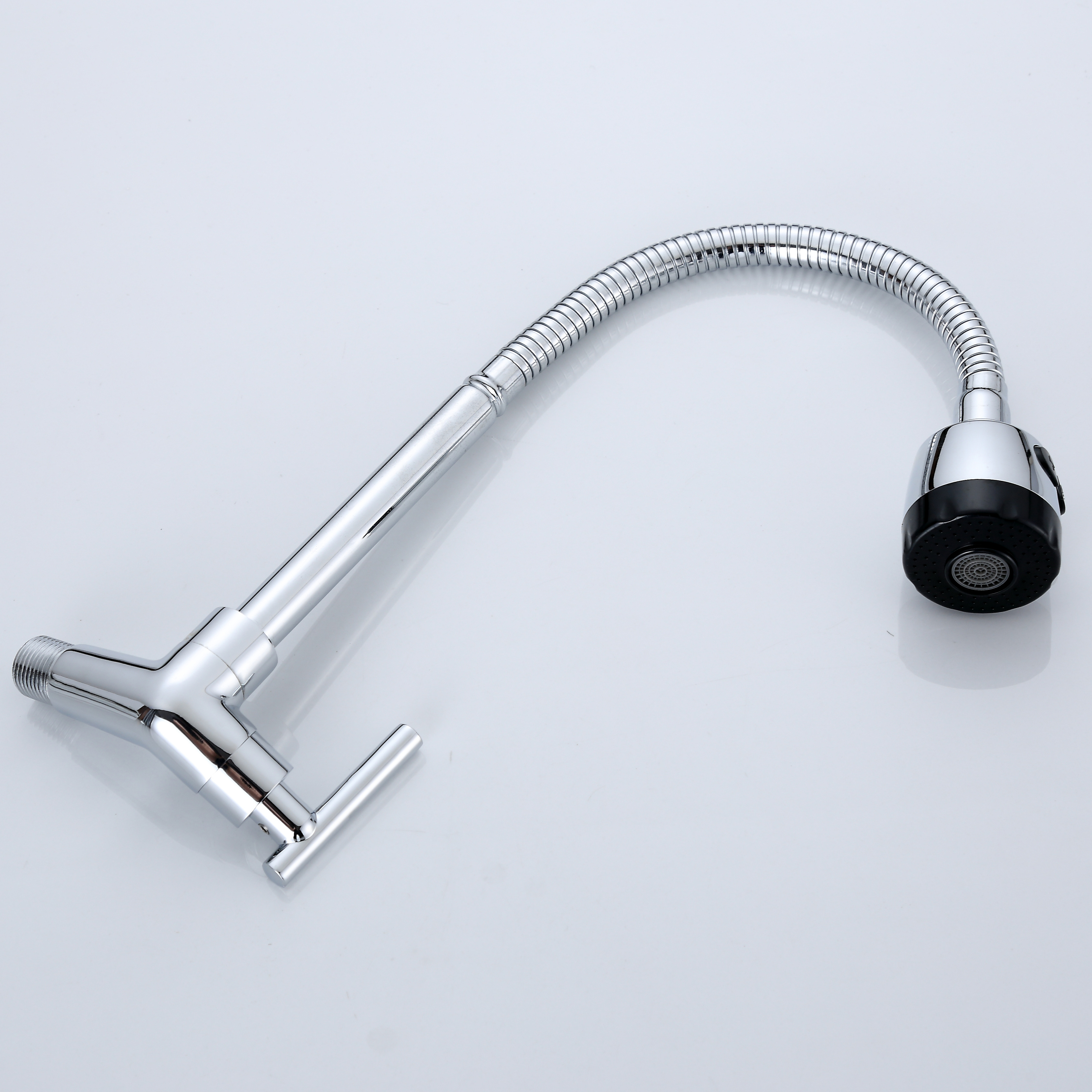 Single Cold Kitchen Faucet Flexible Hose Silicone Tube 360 Degree Wall Mount Water Tap