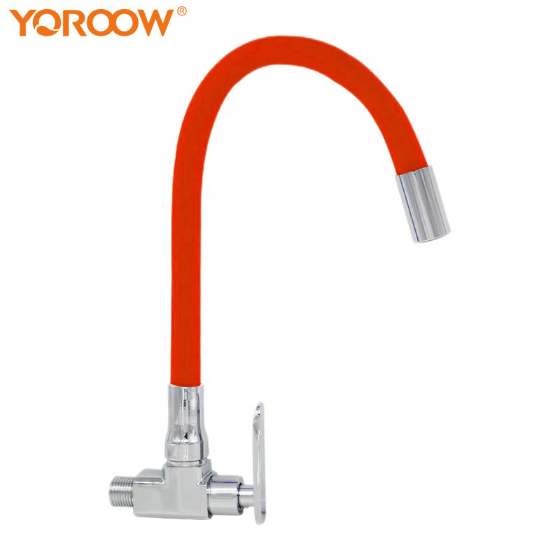 Faucet Manufacturers colorful pull out kitchen sink faucet  cold water zinc body plastic handle flexible hose kitchen faucet