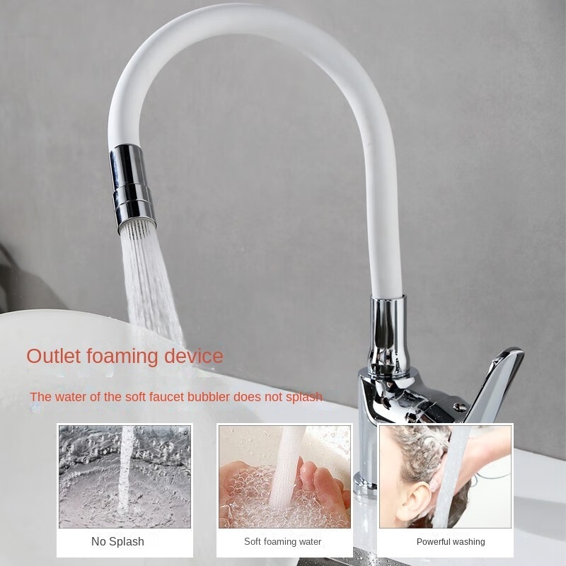 Brass body kitchen universal hot and cold faucet sink wash basin hose can rotate balcony laundry pool faucet white hot and cold