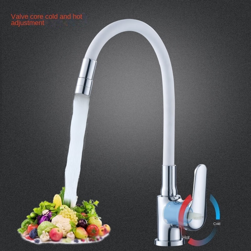 Brass body kitchen universal hot and cold faucet sink wash basin hose can rotate balcony laundry pool faucet white hot and cold