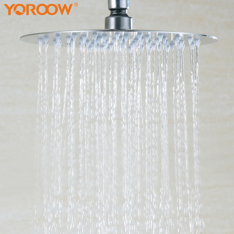 Bathroom 304 Stainless Steel Showerhead High Pressure Adjustable Rainfall 10 Inch Brushed Nickel Round Rain Shower Head