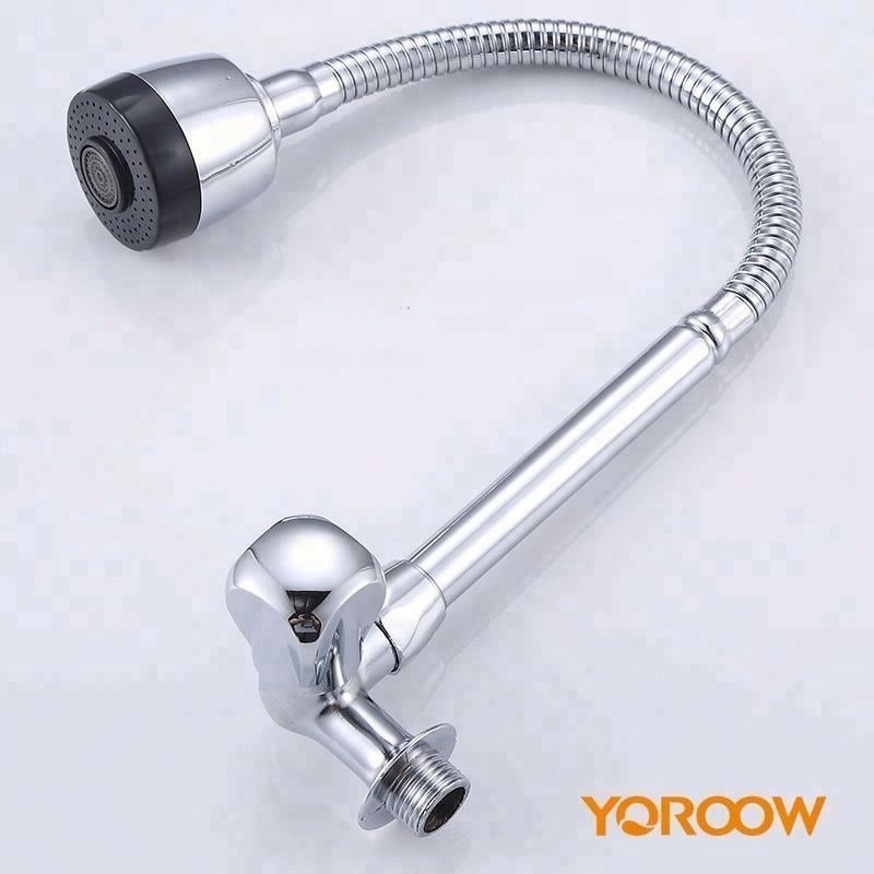 Manufacturer Single Cold Water Robinet Cuisine Zinc Body Kitchen Faucet Wall Mounted Kitchen Sink Faucet Brass Silver CLASSIC