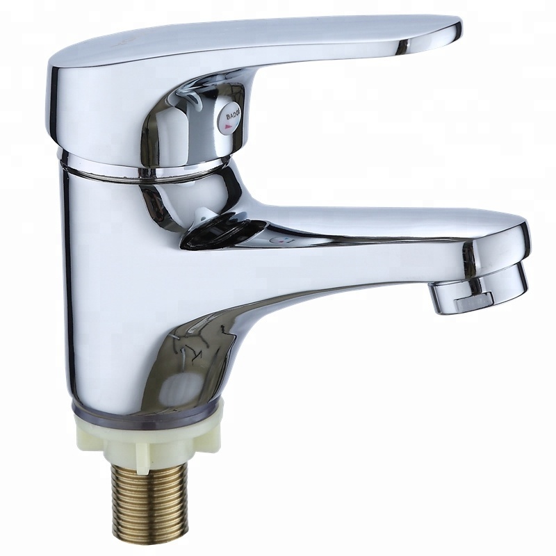 Wholesale hot sale sink water faucet deck mounted chrome finish zinc body single cold bathroom used royal basin zinc faucets