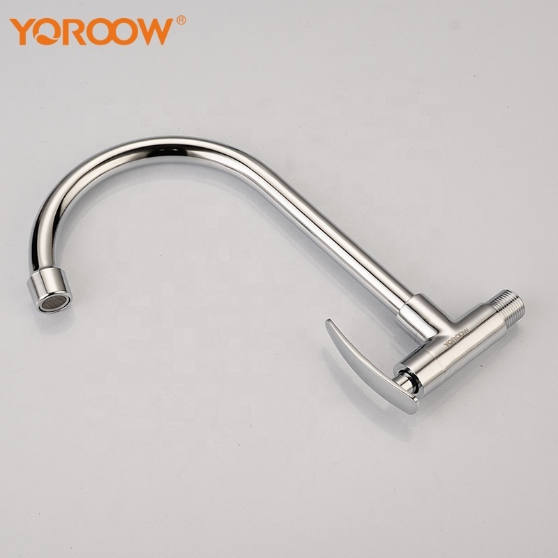 China faucet suppler chrome plated cold water brass body kitchen tap single handle wall mounted kitchen sink faucet