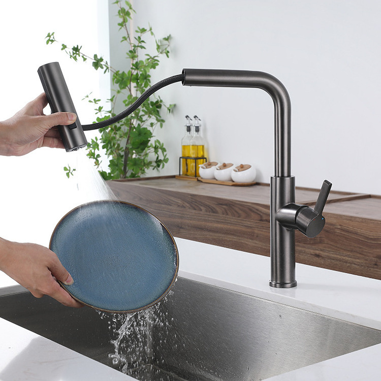 Luxury Sensor Kitchen Faucet Ceramic Gun Grey Brass Silver Smart Electric Kitchen Sink Polished Stainless Steel CLASSIC Modern