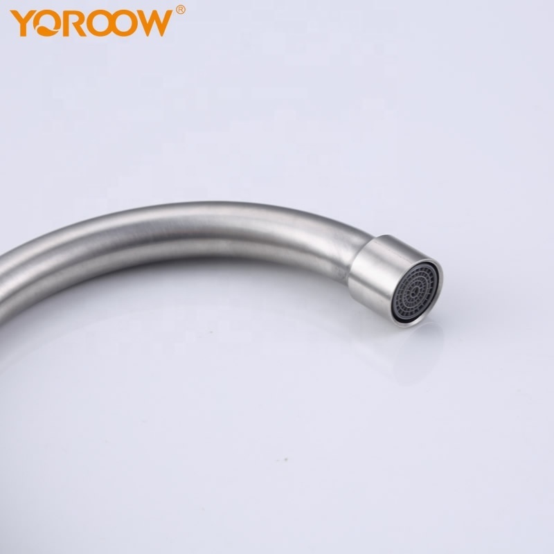 YOROOW good price single handle wall mounted brushed nickel kitchen faucet 304 stainless Steel cold water kitchen sink faucet