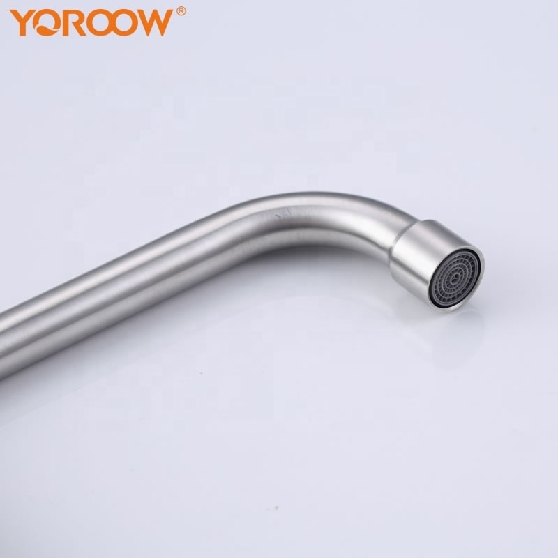 YOROOW Cold Water Tap Nickel Brushed Deck Mounted Kitchen Sink Faucet Good Quality Single Handle 304 Stainless Steel Brass G1/2