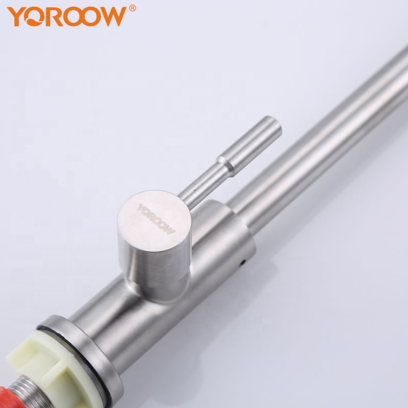 YOROOW Cold Water Tap Nickel Brushed Deck Mounted Kitchen Sink Faucet Good Quality Single Handle 304 Stainless Steel Brass G1/2