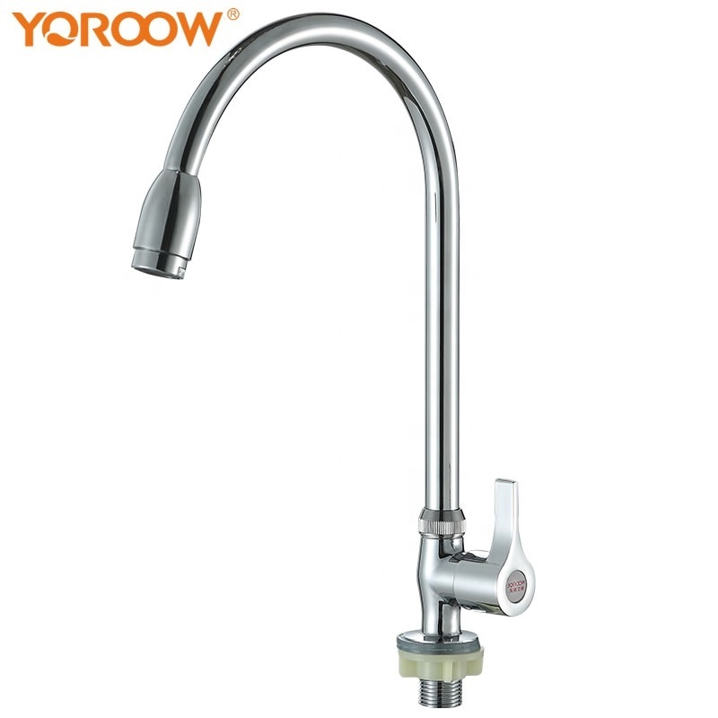 China faucet factory hot sale chrome plated waterfall cold water kitchen faucets deck mounted zinc body kitchen sink faucet